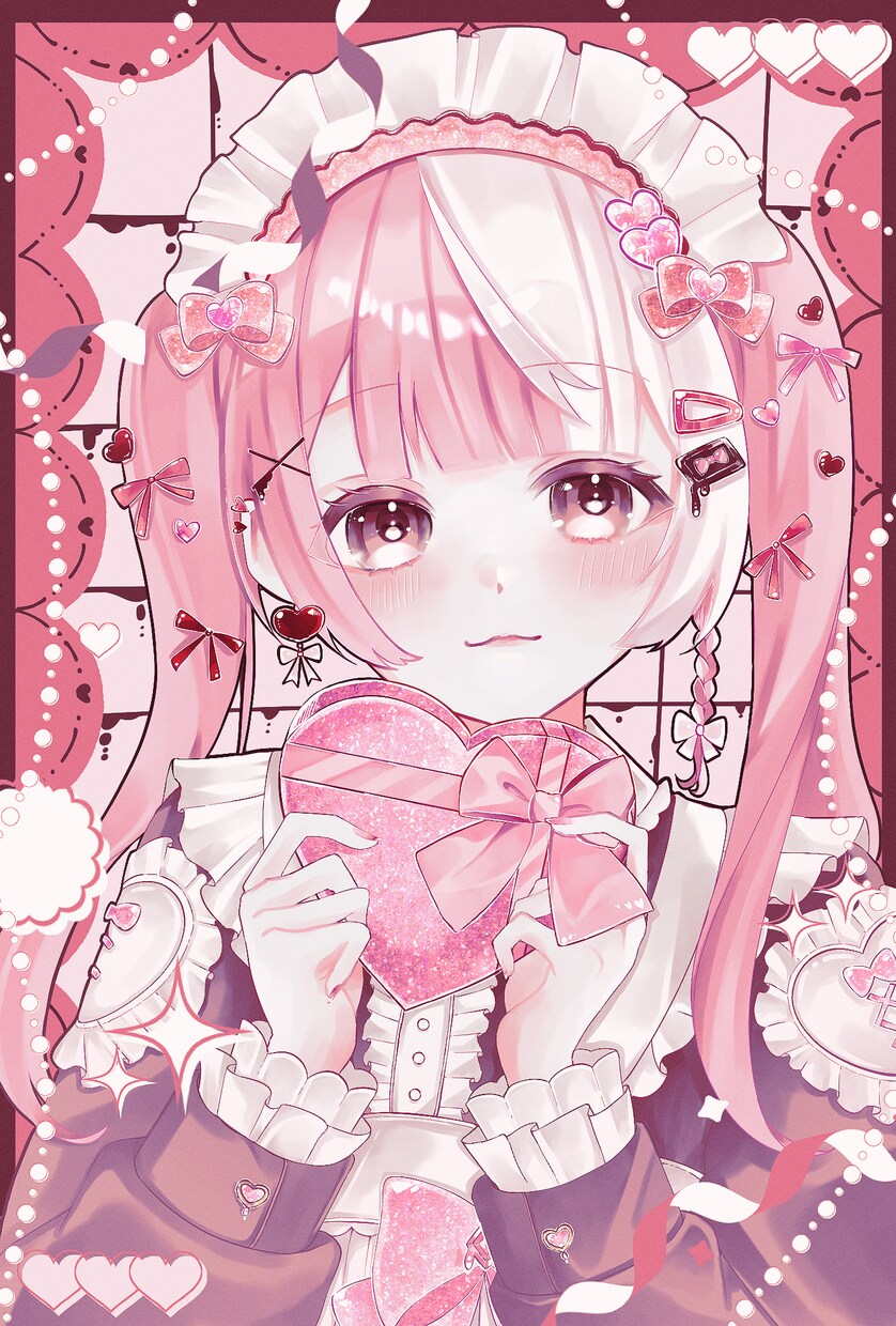 チェキ風画像付きバレンタインイラスト描きます チェキ風画像を自由にデコしてネットプリントなどにぜひ イメージ3