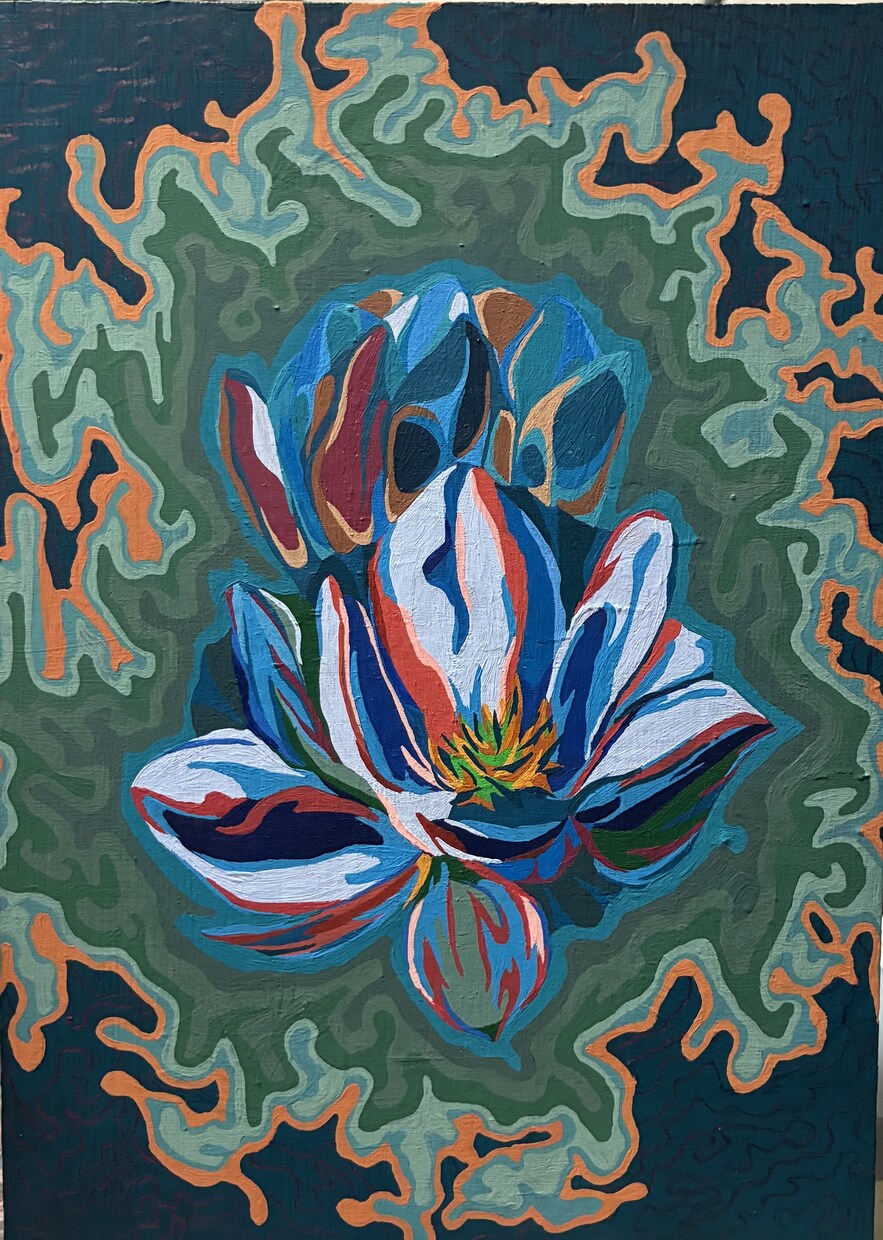 人物は描けませんがいろんな色で動物や花を描きます アクリル絵の具を使って色で表現します イメージ1