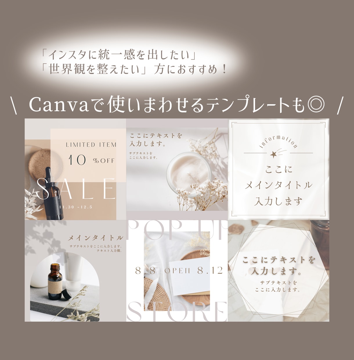 大人女性に響くInstagramの画像つくります SNS集客を始めたい方へ✩Canvaテンプレ・リール動画も◎ イメージ3