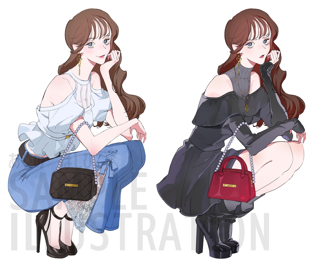 存在感のあるお洒落なキャラクターイラストを描きます ファッション・SNS・若者向けキャラクターイラスト イメージ2