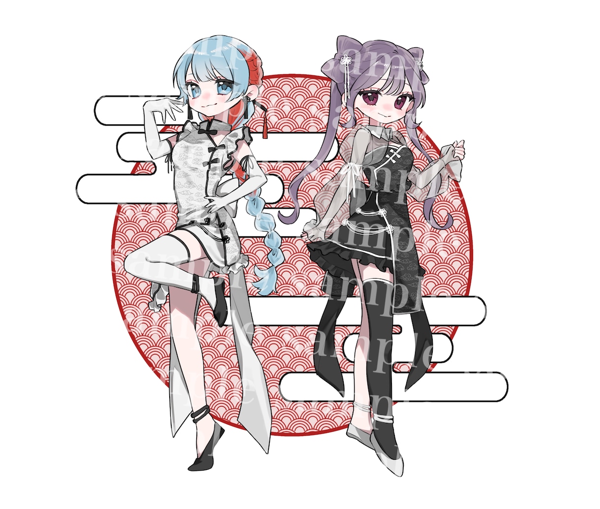 5種の選べる頭身！ゆるかわSDイラストを描きます アイコンや似顔絵、グッズ制作など用途に応じて頭身を選べます！ イメージ5