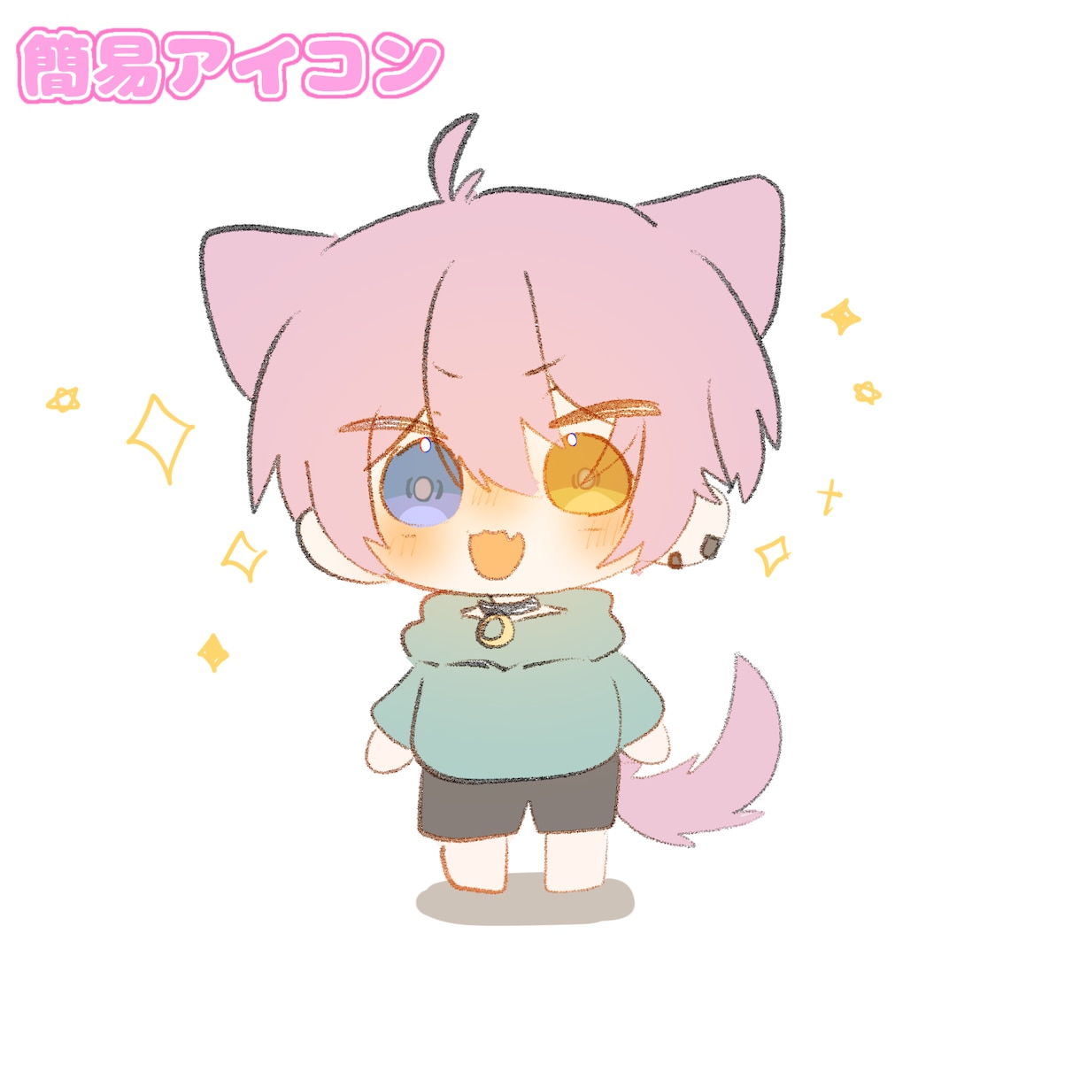 ぷにっとかわいい1枚絵,アイコン描きます アイコン・立ち絵、世界観まで丁寧に描きます！ イメージ1