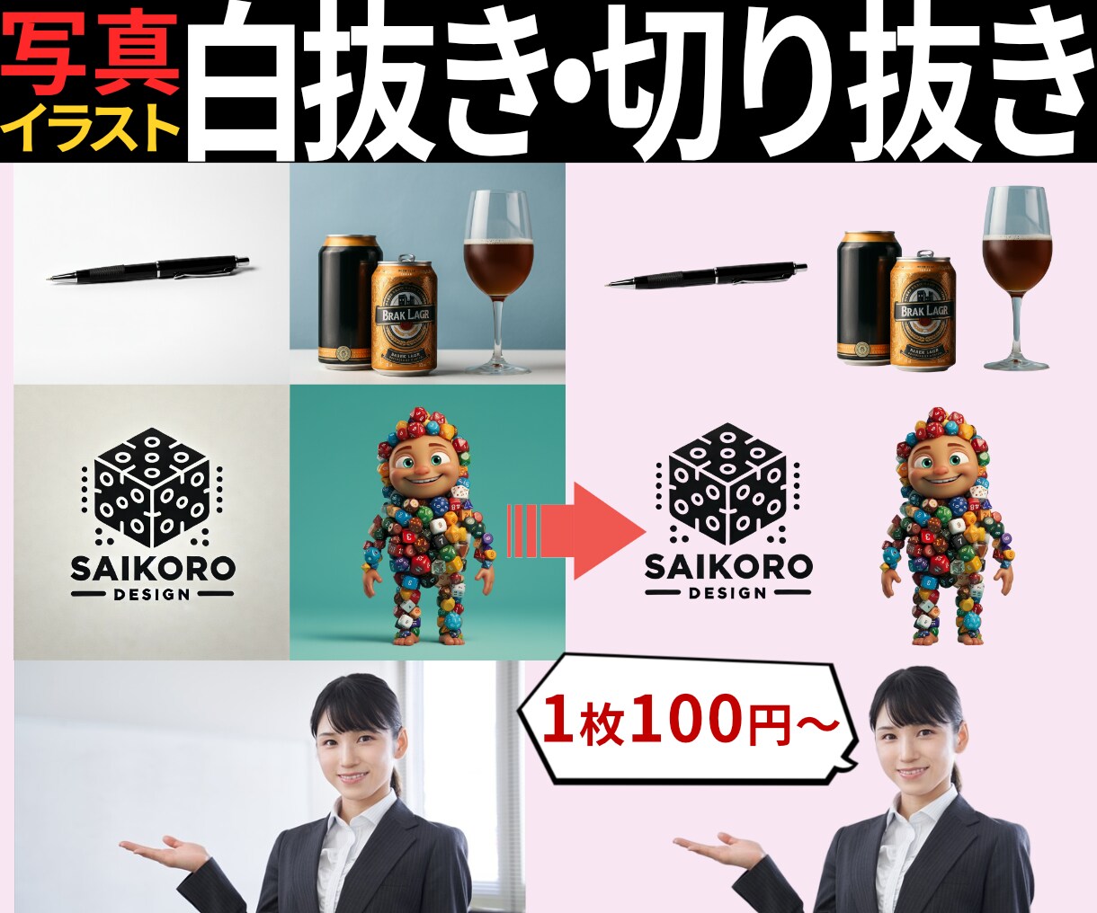 格安で写真・画像の【白抜き・切り抜き】いたします 1枚100円～！白背景/背景透過/切り取り/ECサイト用 イメージ1