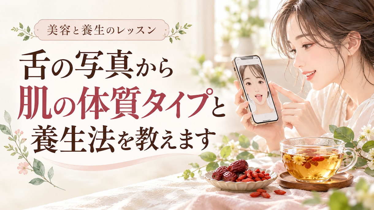 舌の写真から肌の体質タイプと養生法を教えます 美容家×鍼灸師が食材5つとスキンケアを提案 イメージ1