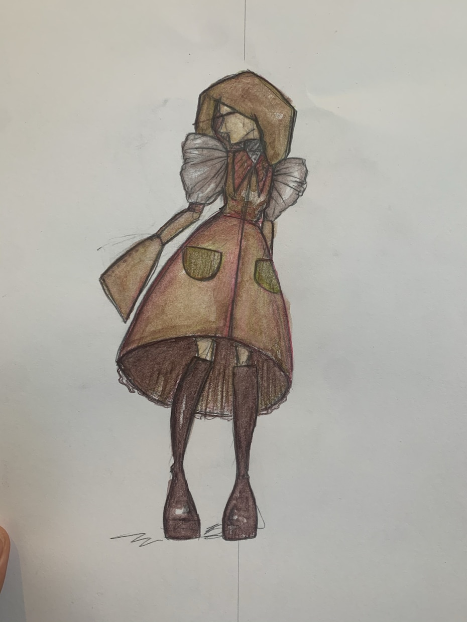 今どきにないデザイン画を描きます デザイン画はアナログで作成し、AIでコラージュします。 イメージ5