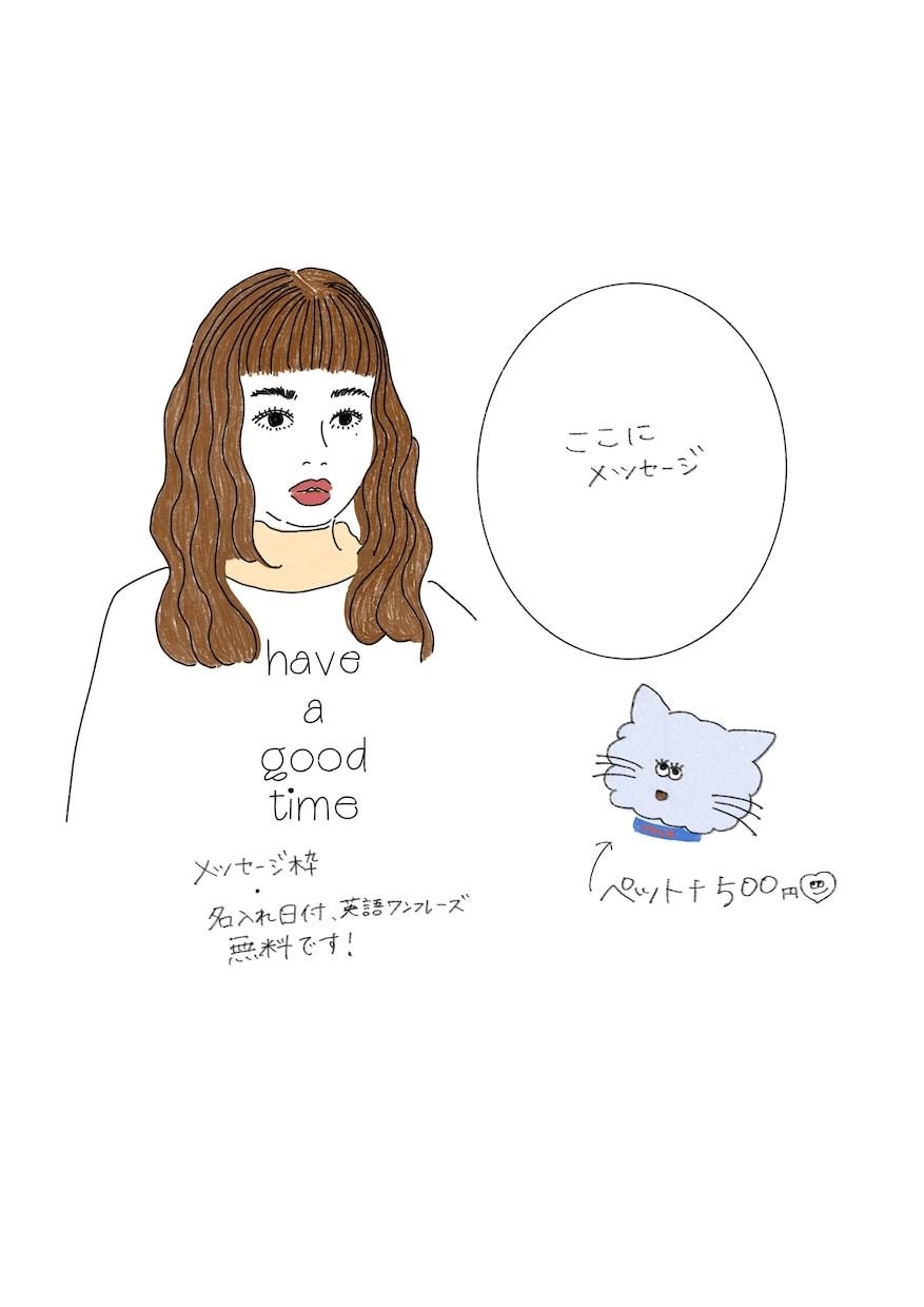 大人かわいい♡おしゃれな誕生日イラスト描きます 特別感UP!お友達、家族、大切なひとへプレゼントに♡ イメージ2