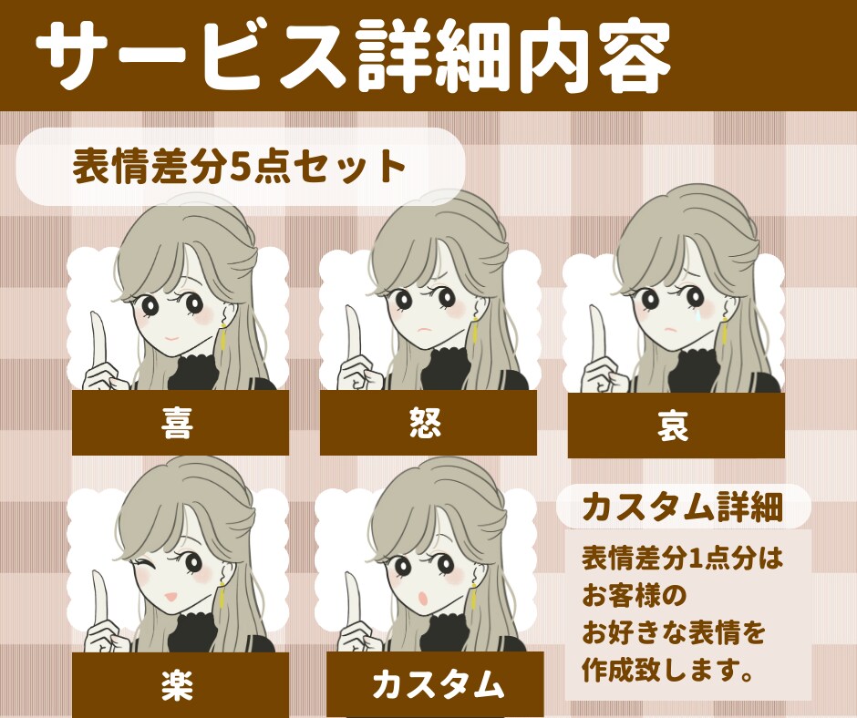 すぐ使える表情差分5点セットかきます あなたの魅力的な属人性をお手伝いします！ イメージ3