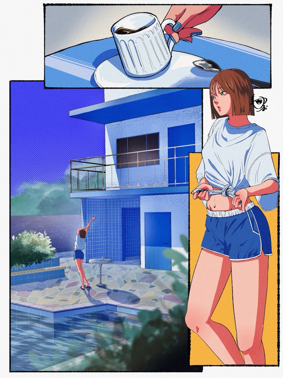 ポップでレトロなイラスト作成致します シティポップなイラスト、歌みた等活動者様にも是非！！ イメージ4
