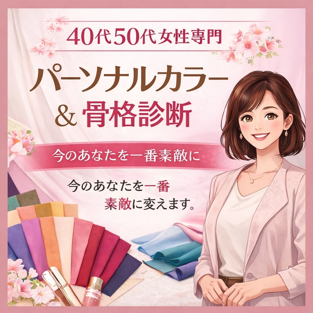 若作りはしたくない。でも素敵になりたい。叶えます 40代50代女性専門｜パーソナルカラー×骨格診断 イメージ1