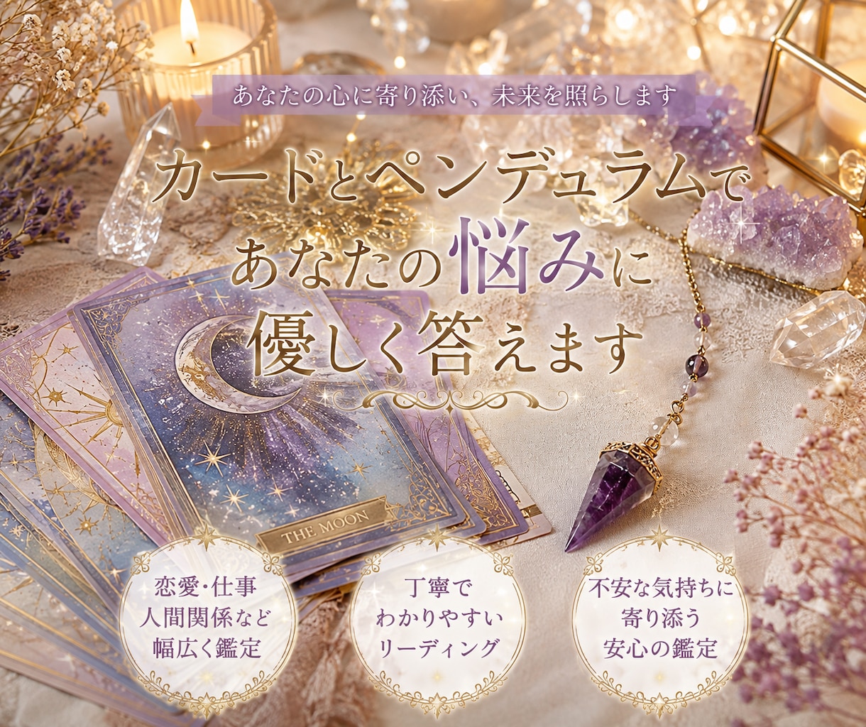 カードやペンデュラムからお伝えします 悩める人はみんな集まれ〜！話をしっかり寄り添って聞きますっ！ イメージ1