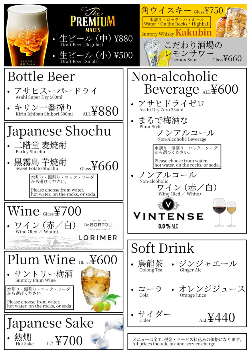 見て伝わるドリンクメニューをデザインします 現役サービススタッフが、お客様目線と現場目線で制作します。 イメージ3