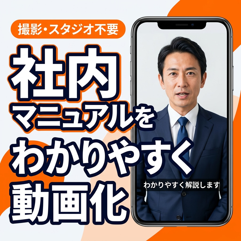 社内研修／マニュアル動画をAIで制作します 既存マニュアルや資料から撮影・登壇不要で動画化！ イメージ1