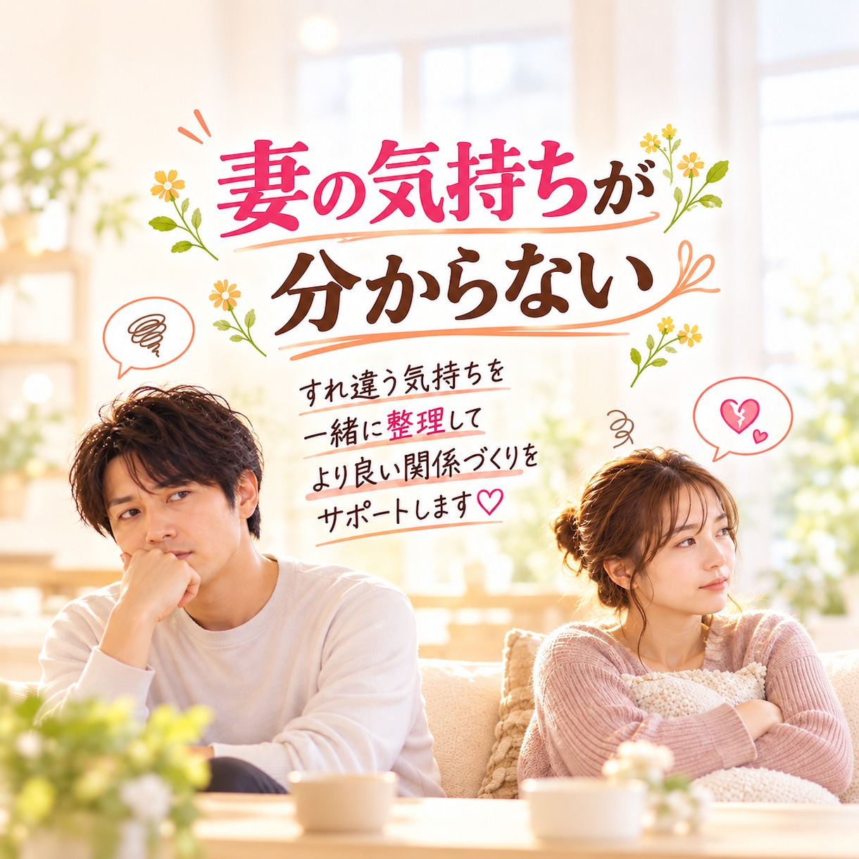 妻の気持ちが分からない男性の相談に乗ります どうして妻は怒っているんだろう？　女性目線で一緒に考えます♡ イメージ1