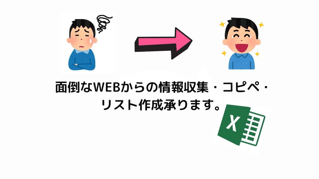 WEBデータ収集、コピペ、Excel作業承ります 面倒な作業を丁寧に代行します！ イメージ1