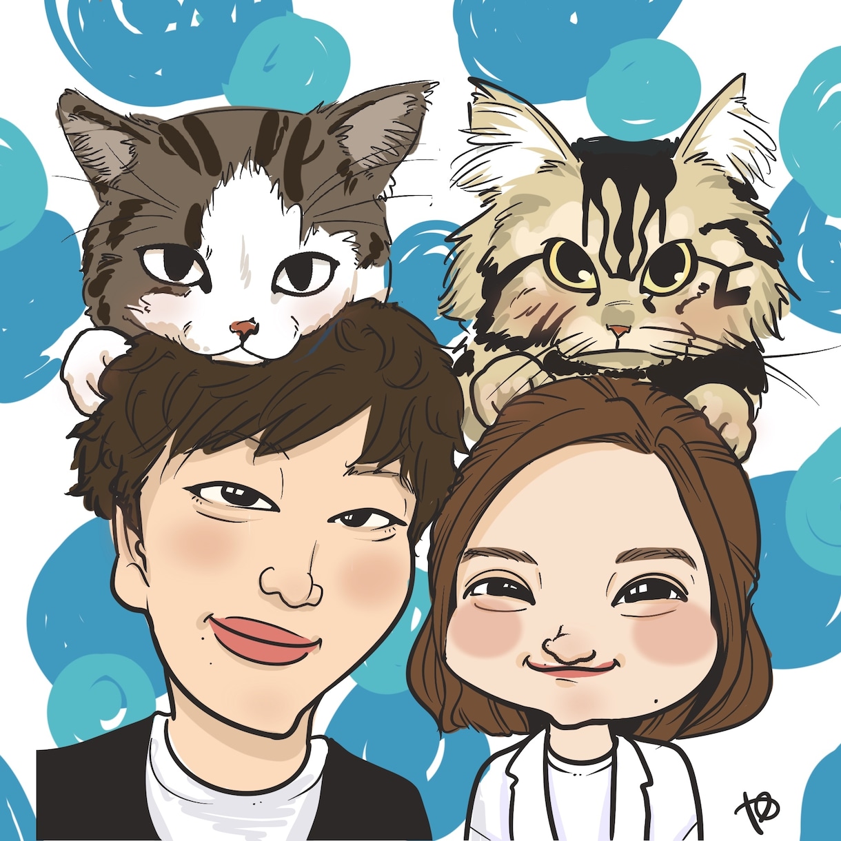 ユニークで面白い似顔絵で初笑い年賀状デザインします 駆け込みOK！世界で1つだけのかわいい似顔絵を作成いたします イメージ9