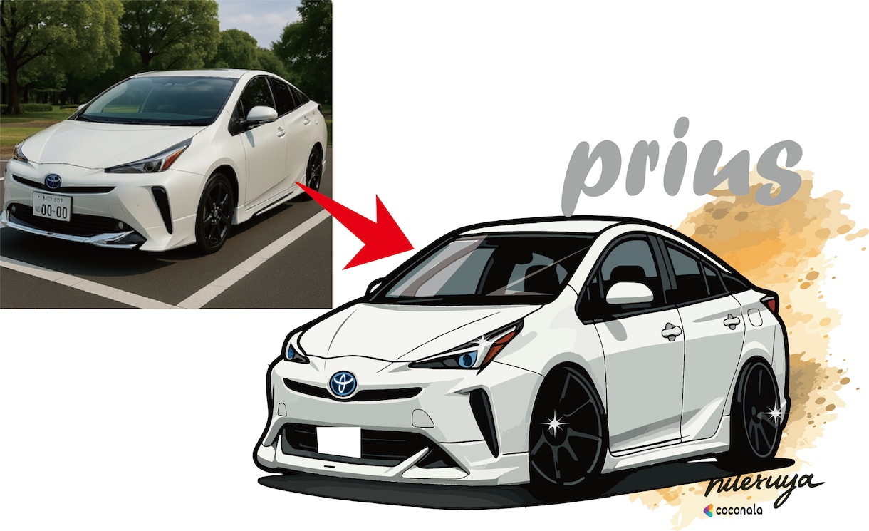 写真からデフォルメ愛車イラスト・チビカー作成します 愛車イラスト・プレゼント・SNSアイコンにも｜似顔絵も可 イメージ8