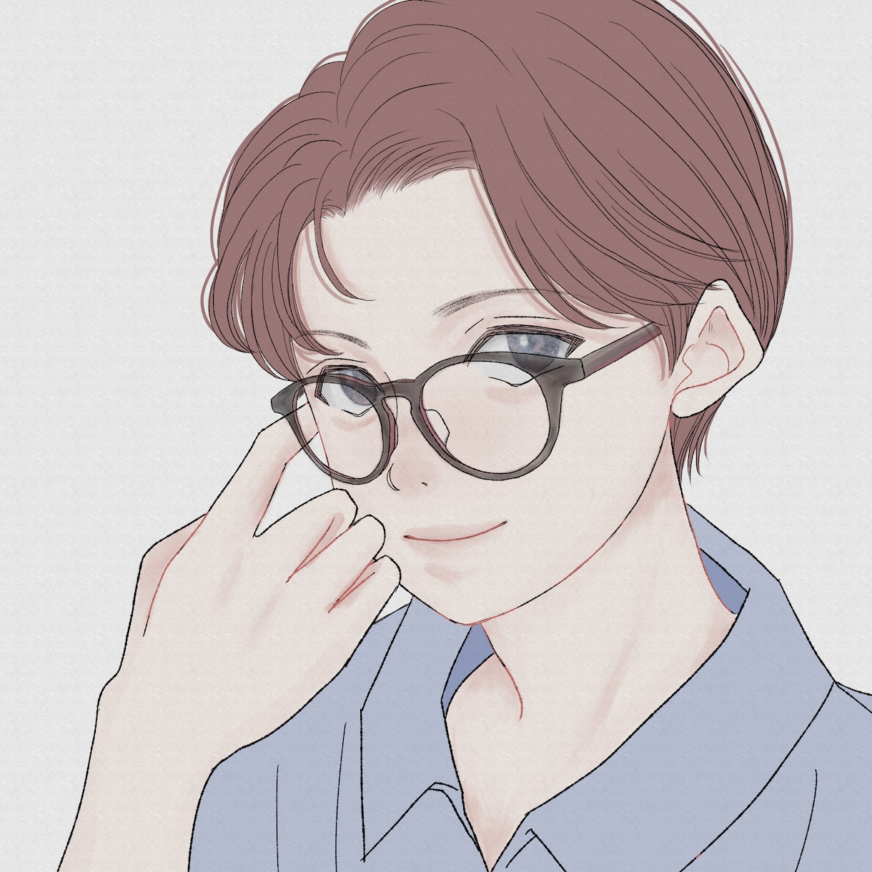おしゃれな眼鏡のSNSのアイコンなどを描きます オシャレな眼鏡の男女アイコン！【ブログや、SNSのアイコン】 イメージ4