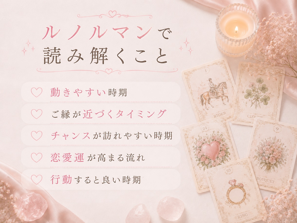 恋愛占い｜恋が動く時期・タイミングを占います 連絡・再会・復縁・同棲・結婚のタイミング等知りたい時期視ます イメージ5