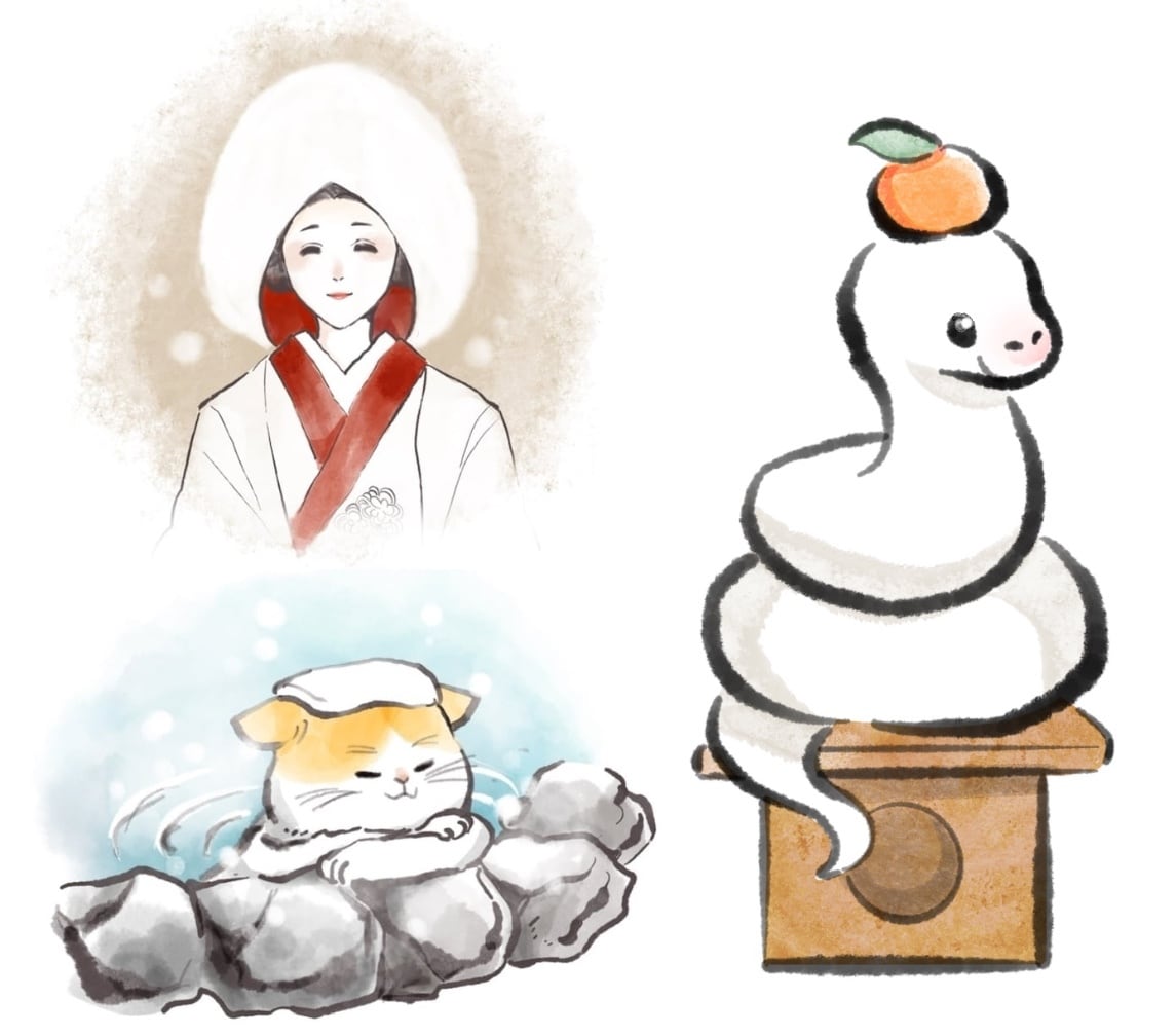 筆絵,墨絵と水彩風で食べ物、動物、人物を描きます 商用OK!ポップで和風っぽいイラストに仕上げます。 イメージ7