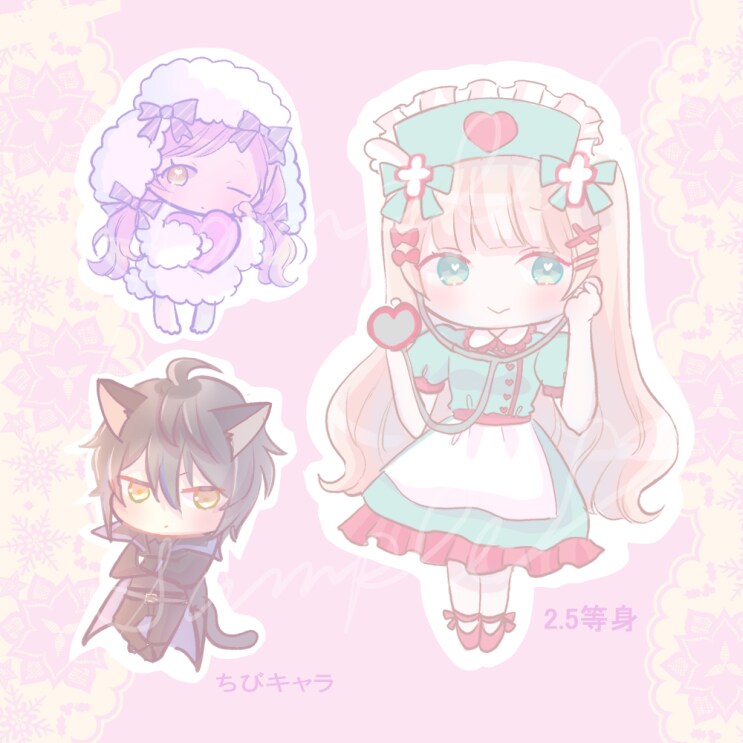小物1点無料♡全身SDキャラ描きます 商用利用込み！グッズ・プレゼント・サムネイルなどに イメージ3