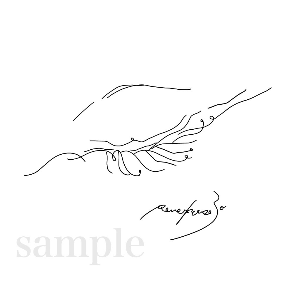 シンプルイラストとドライフラワー描きます 人×ドライフラワーで結婚式やプレゼント、ステッカーなどに イメージ6