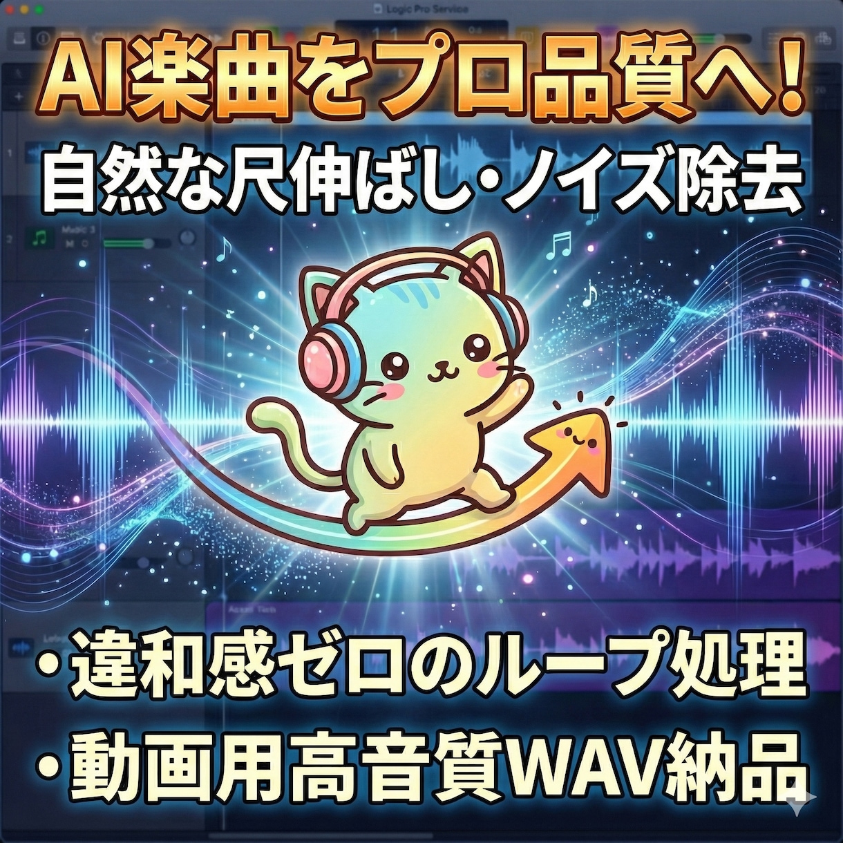 楽曲を自然な長尺BGMに編集します 「2分じゃ短い」「ループが不自然」を解決！高音質WAV納品 イメージ1