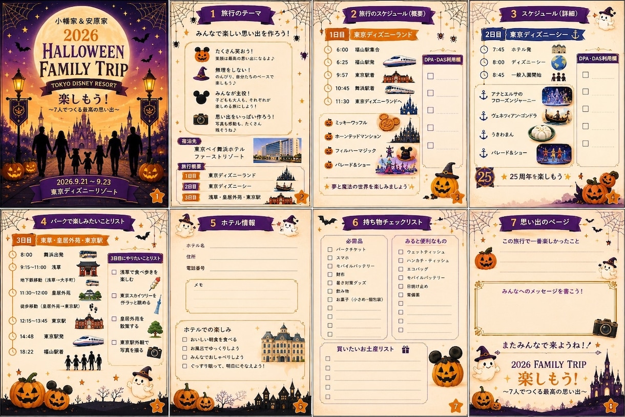 家族旅行のスマホしおり作ります 名前・日付入りで準備も思い出も特別に イメージ4