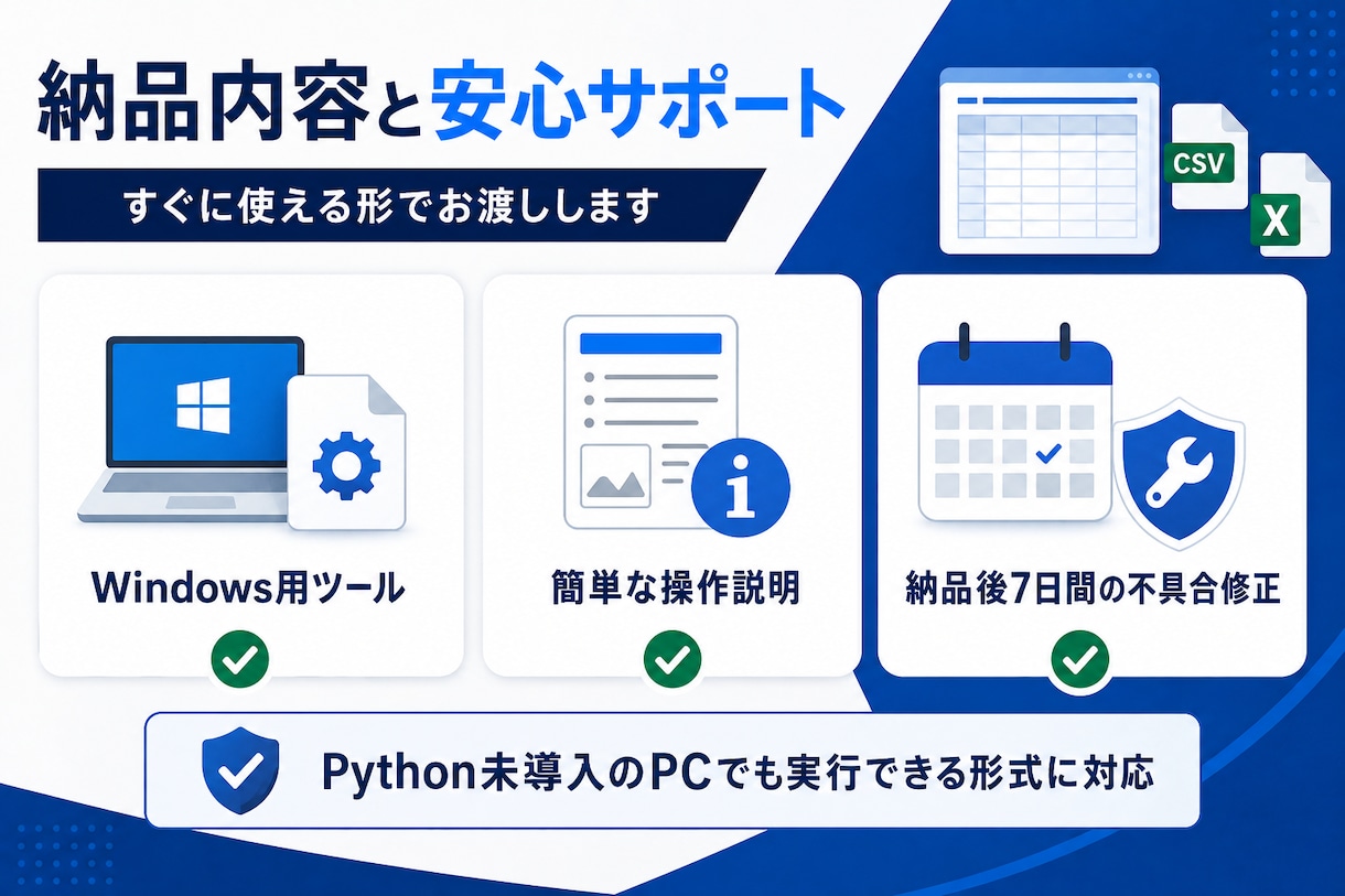 CSV・Excel作業を自動化します 結合・整理・重複削除を専用ツールで効率化 イメージ4