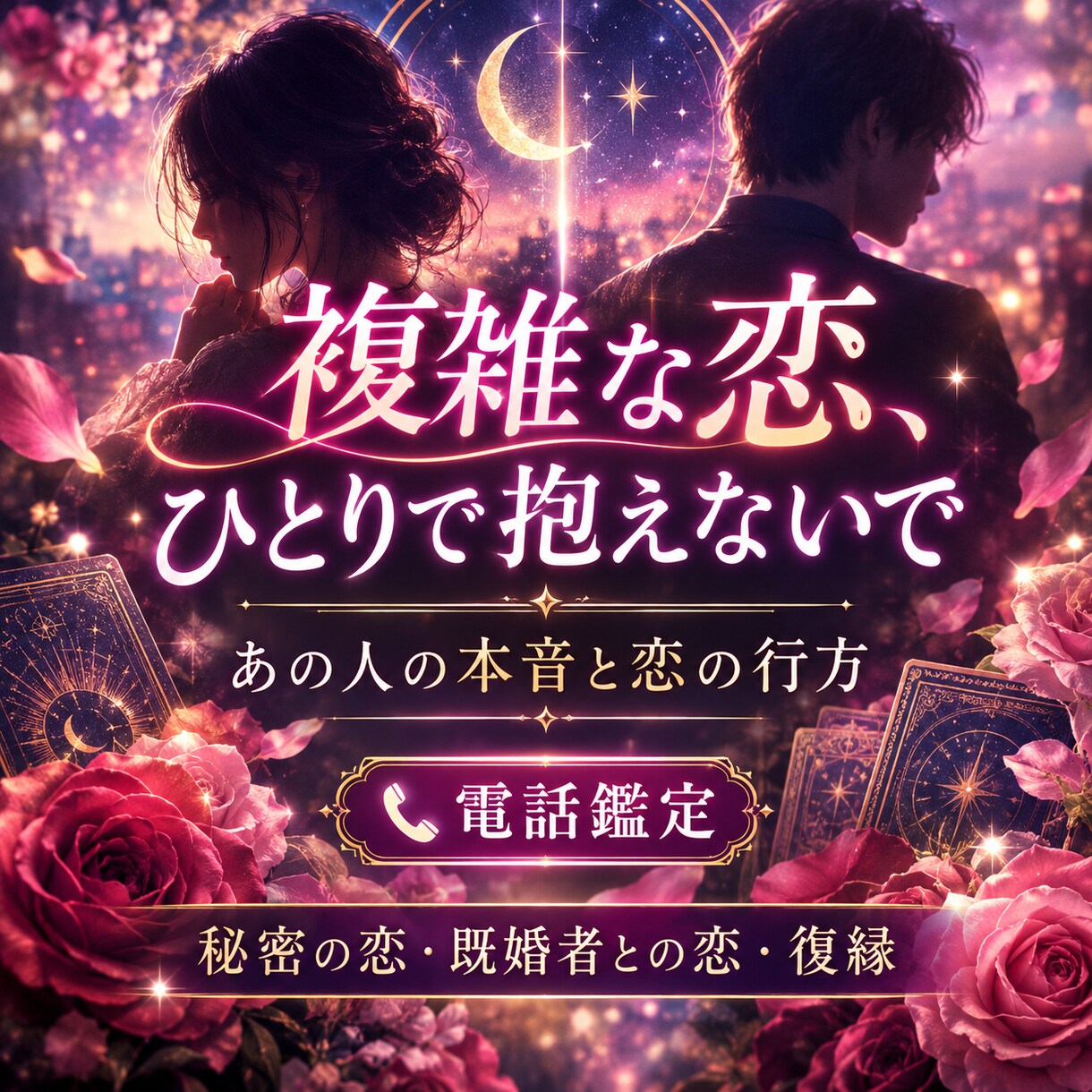 複雑な恋愛、電話で占います 少しでも心が軽くなるよう、しっかりお話聞いて鑑定します！ イメージ1