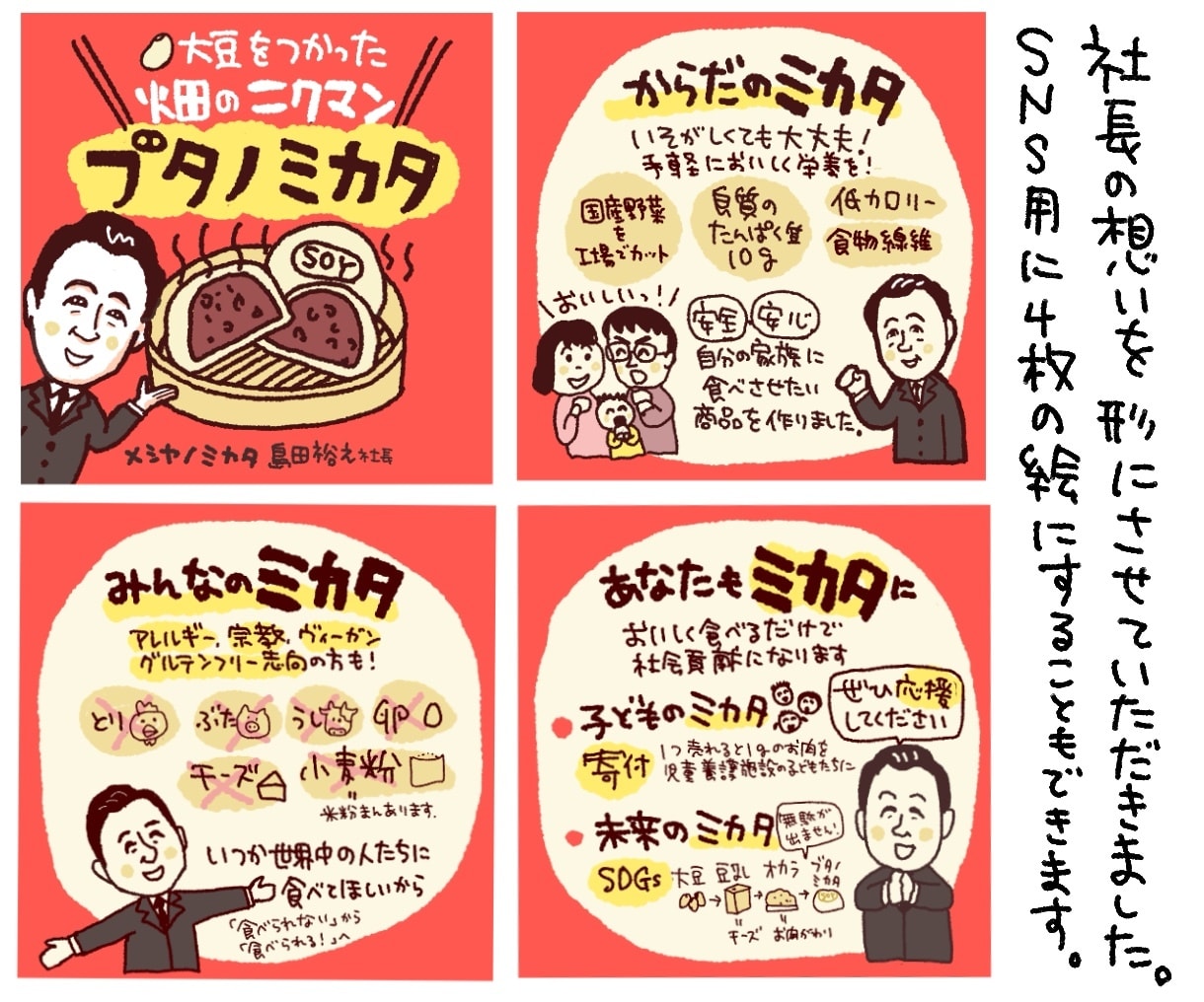 差別化に！　想いを伝える似顔絵入りチラシ作ります 魅力をわかりやすく親しみやすい絵と手書き文字で表現！ イメージ3
