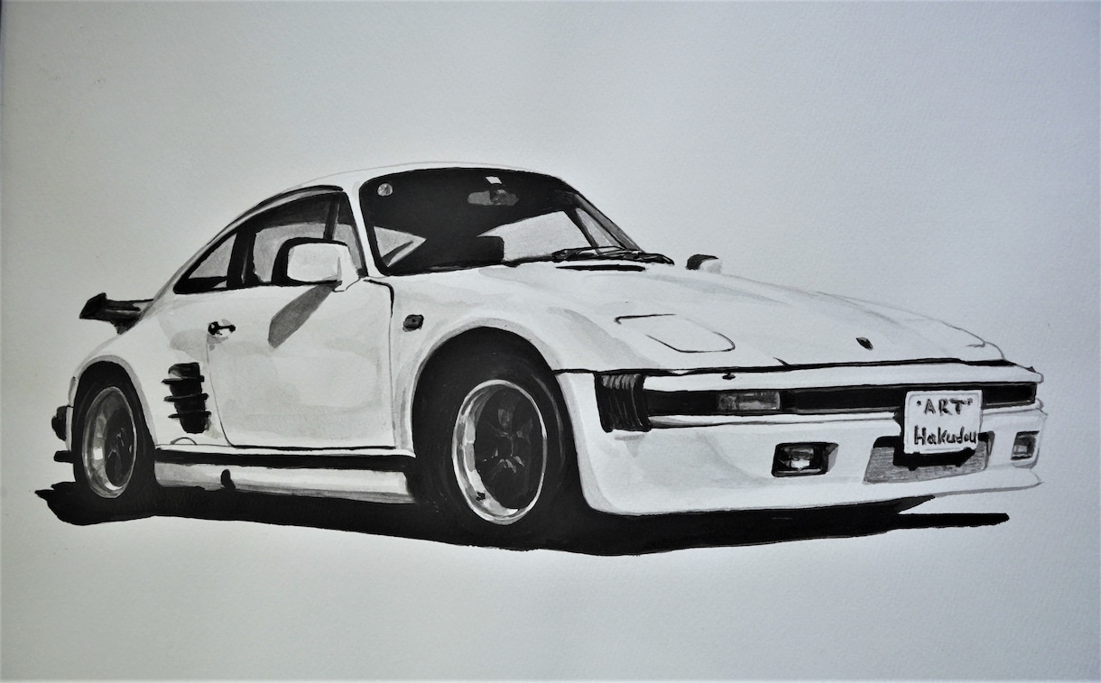 あなたの愛車、憧れの名車、描きます 車を水墨画として残せます。墨は千年劣化しない良いものです。 イメージ7