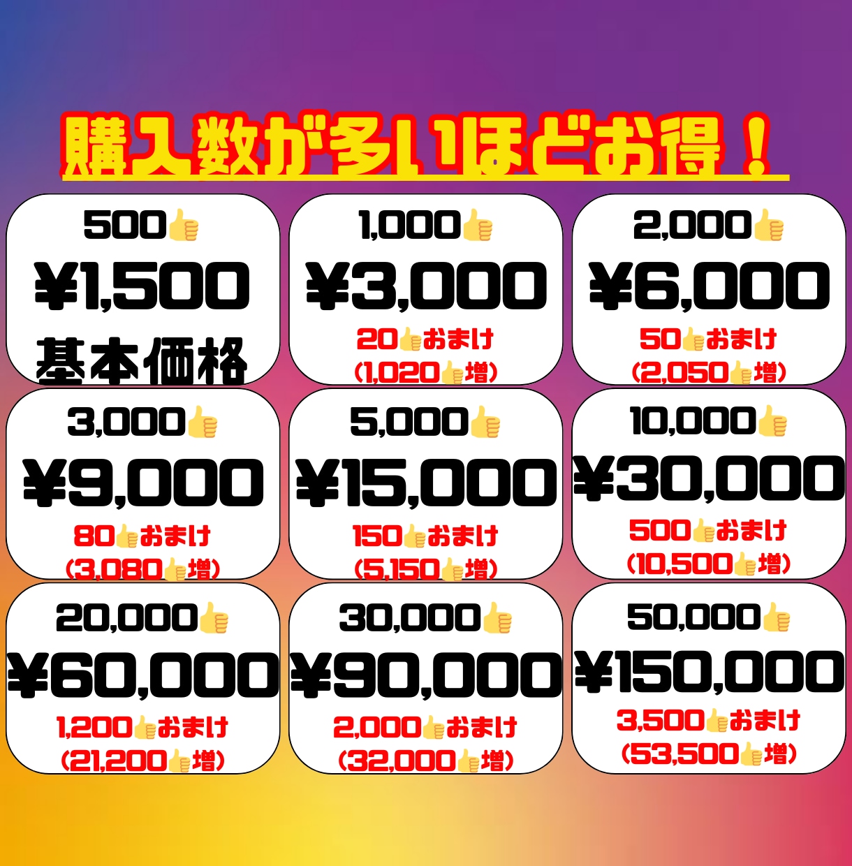 初回リピ纏め割★インスタ日本人いいね増やします 500～/まとめ最大10,500円割/初回15%リピ10%割 イメージ2