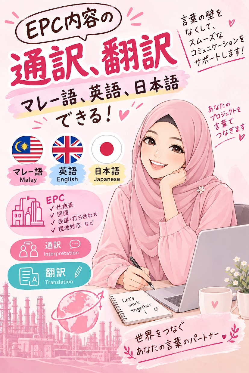 マレー語ー英語ー日本語の翻訳、通訳できます 現役プラントエンジニアなのでEPCの通訳、翻訳をまかせて！ イメージ1