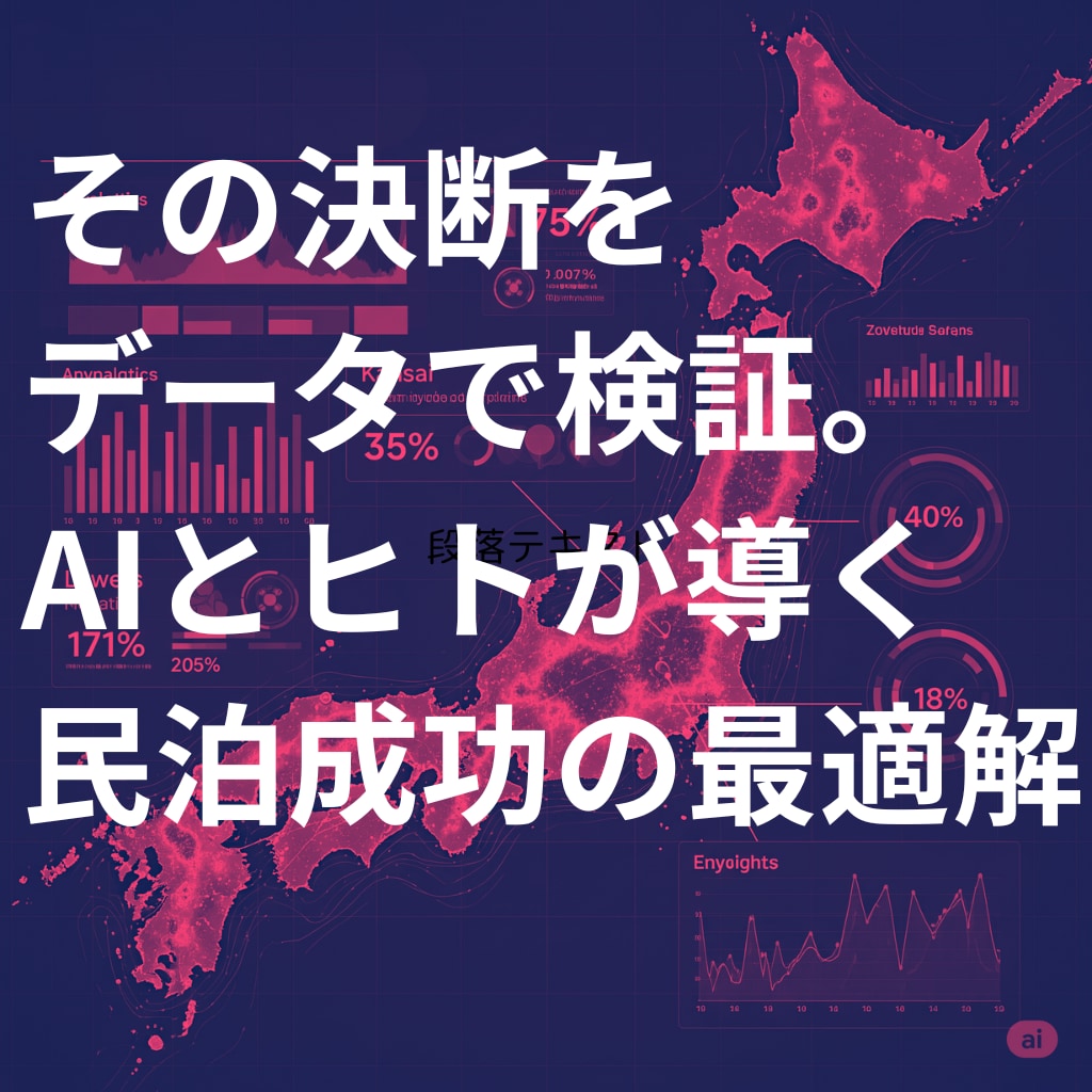 爆速徹底検証！勝てる民泊エリア戦略レポートします 競合・需要をAI×人力でデータ収集と分析 イメージ1