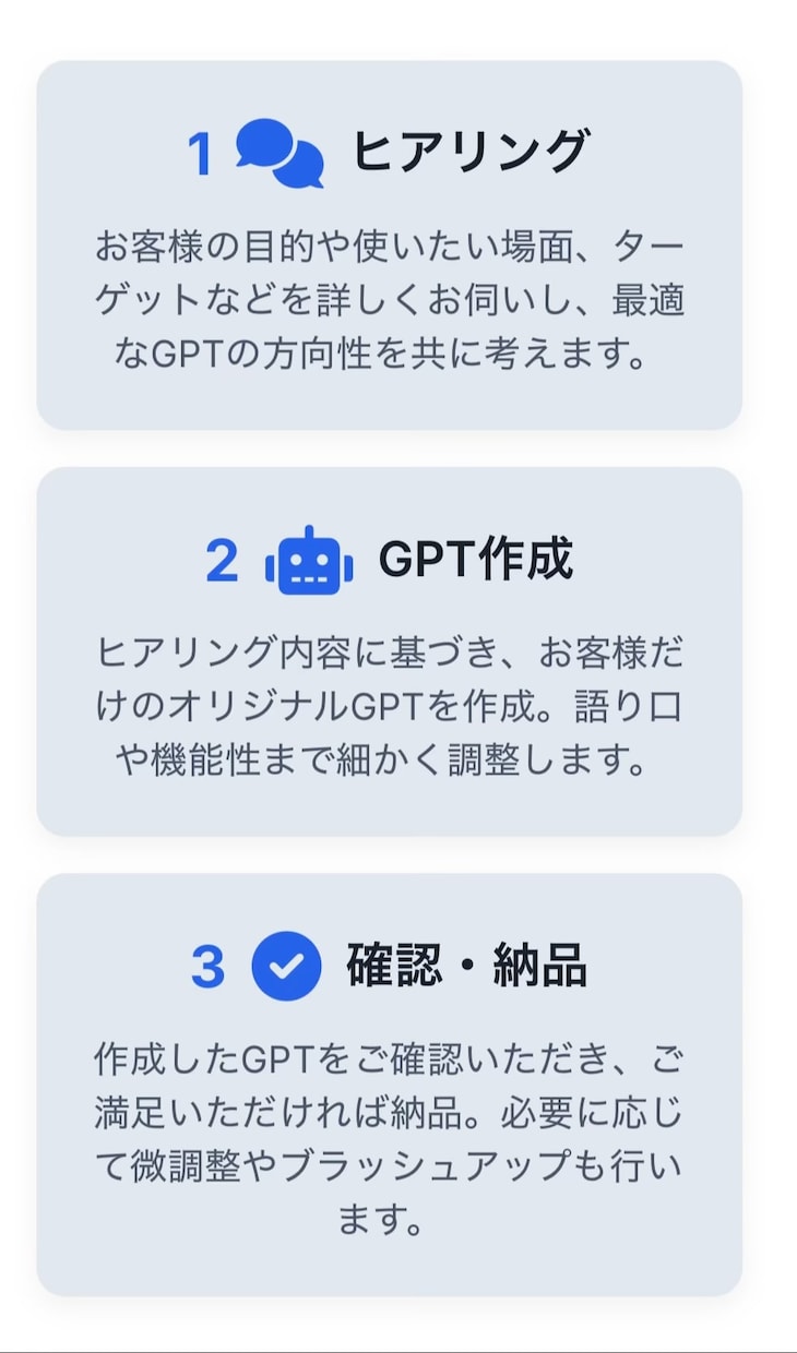 あなただけのオリジナルGPTを作成します 占い・記事生成・相談対応などあなただけのAIをカタチにします イメージ2