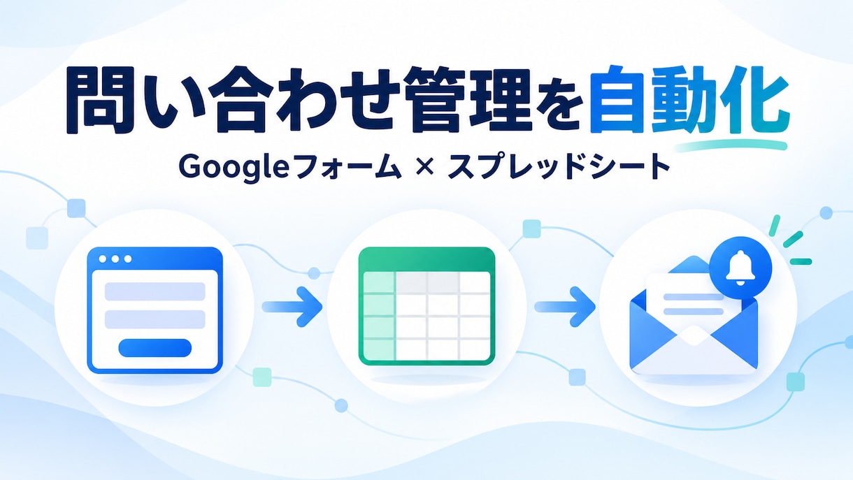問い合わせ管理をGASで自動化します Googleフォーム受付から通知・催促まで自動化 イメージ1