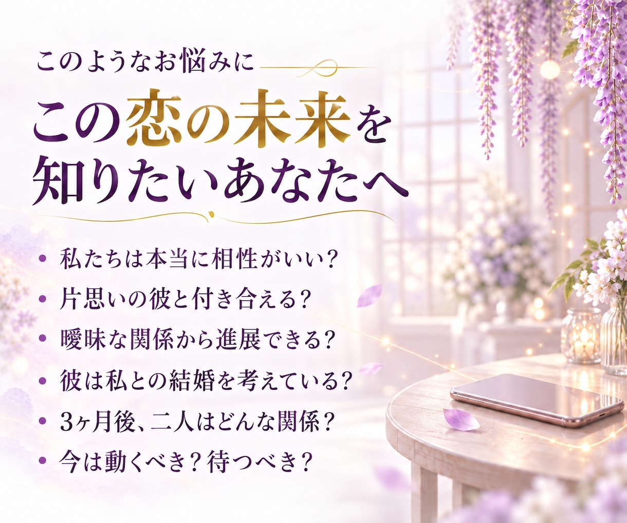 二人の未来｜相性と3ヶ月後の恋の行方を霊視します 大切な人と結ばれ、この先もずっと一緒にいたいあなたへ イメージ2