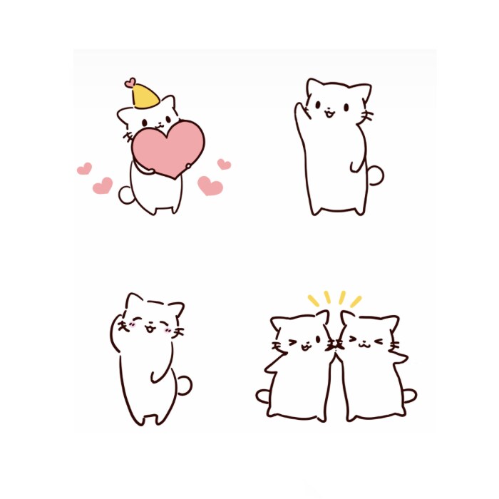 シンプル可愛い猫のイラストを1枚制作いたします SNSアイコンやブログのイラストにどうぞ！ イメージ1