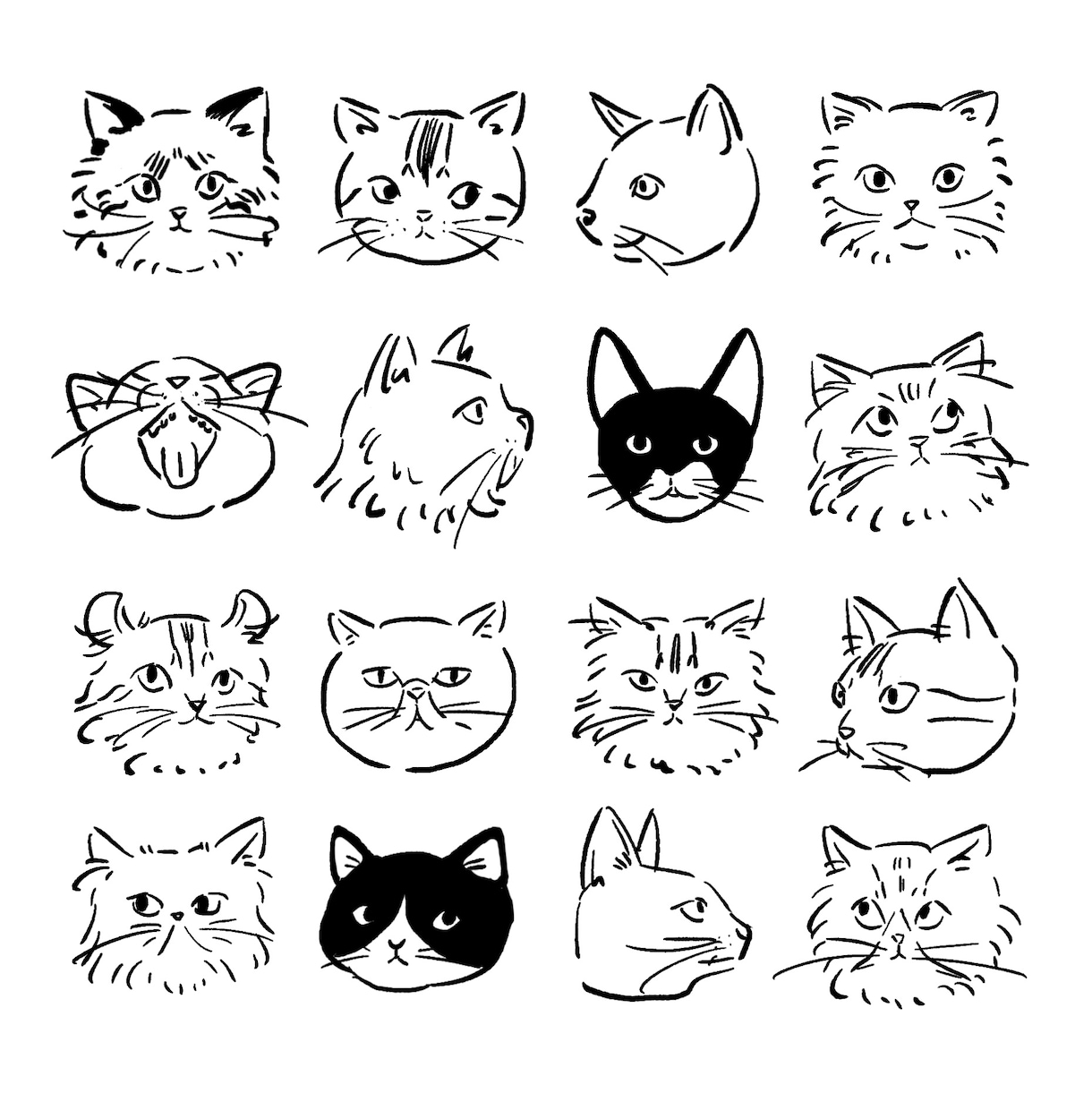 シンプルな線で動物のモノクロイラストをお描きします SNSのアイコンやグッズ制作にどうぞ イメージ2