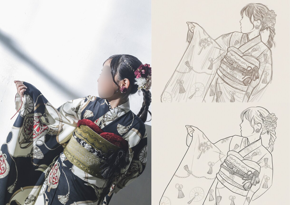 お写真からオシャレなニュアンス線画アイコン描きます 〜お顔出しNGの方に◎シンプルで大人可愛い手描き風アイコン〜 イメージ6