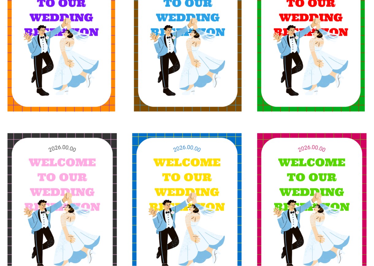 ポップで可愛いウェルカムボード作ります データ納品 / カラー変更OK / A3サイズ対応 イメージ1