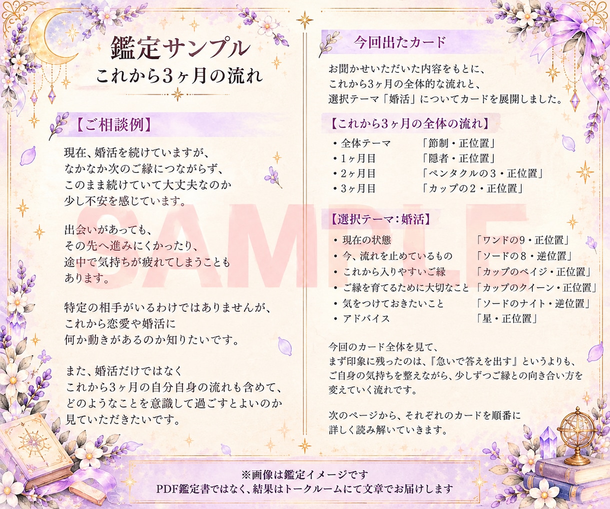 これから3ヶ月の全体運＋今の悩みを深く占います 24時間以内に対応｜恋愛・仕事・金運・人間関係まで イメージ4