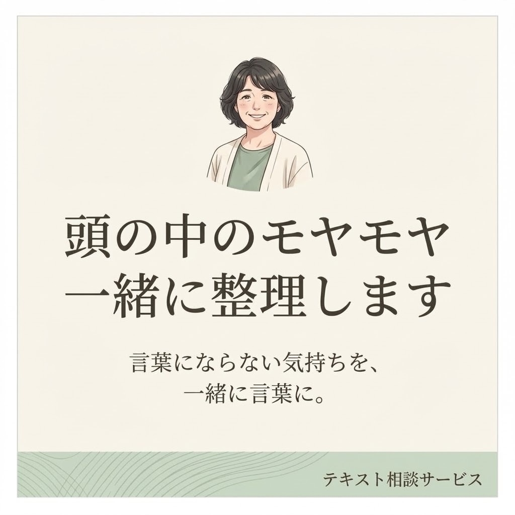 悩みやモヤモヤを一緒に整理して言葉にします 答えを決めず、あなたの本音を一緒に探します イメージ1