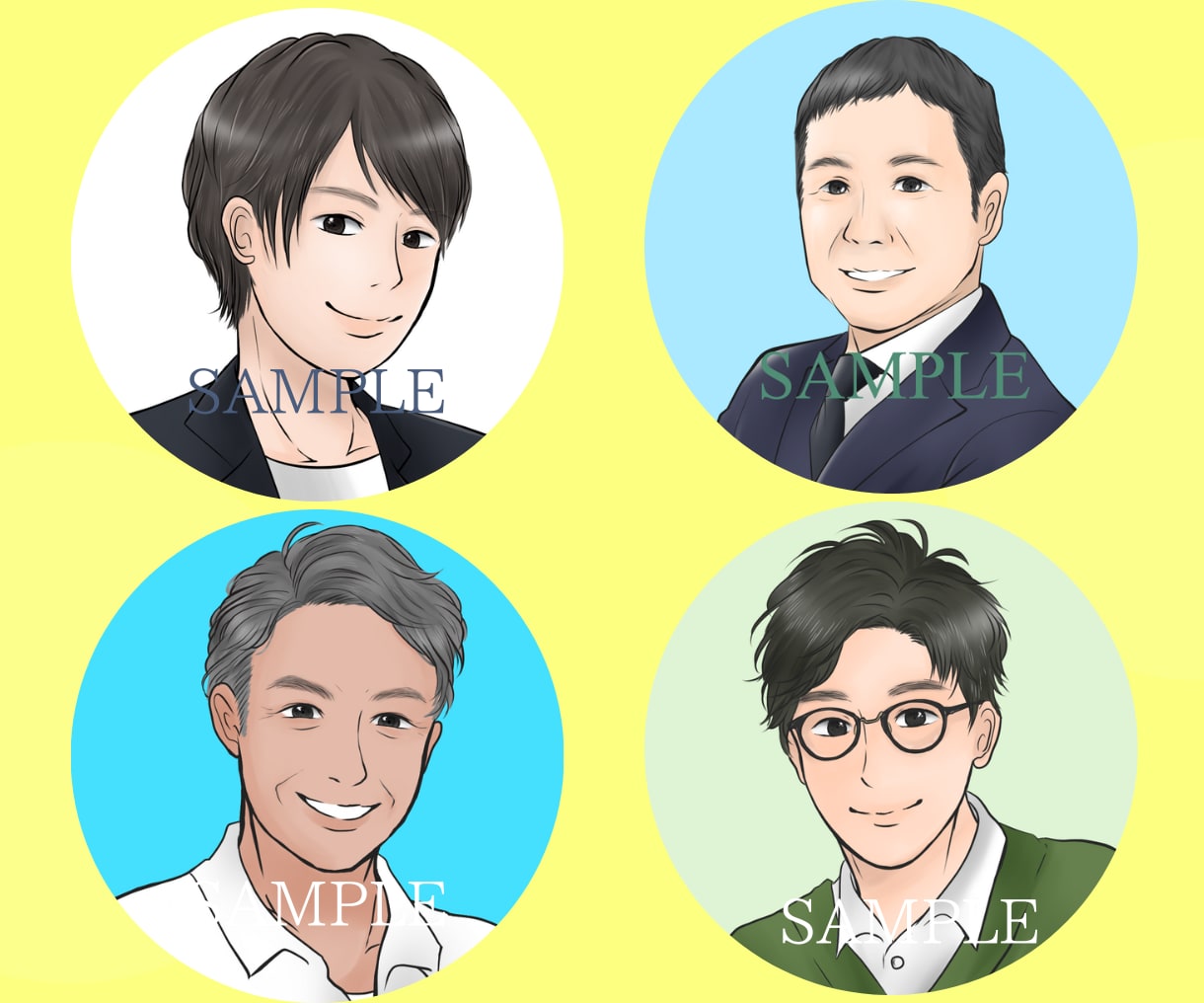 男性のSNSアイコン・ヘッダーイラスト描きます リアル過ぎずアニメ風じゃない！X用ヘッダー作成可！ イメージ6