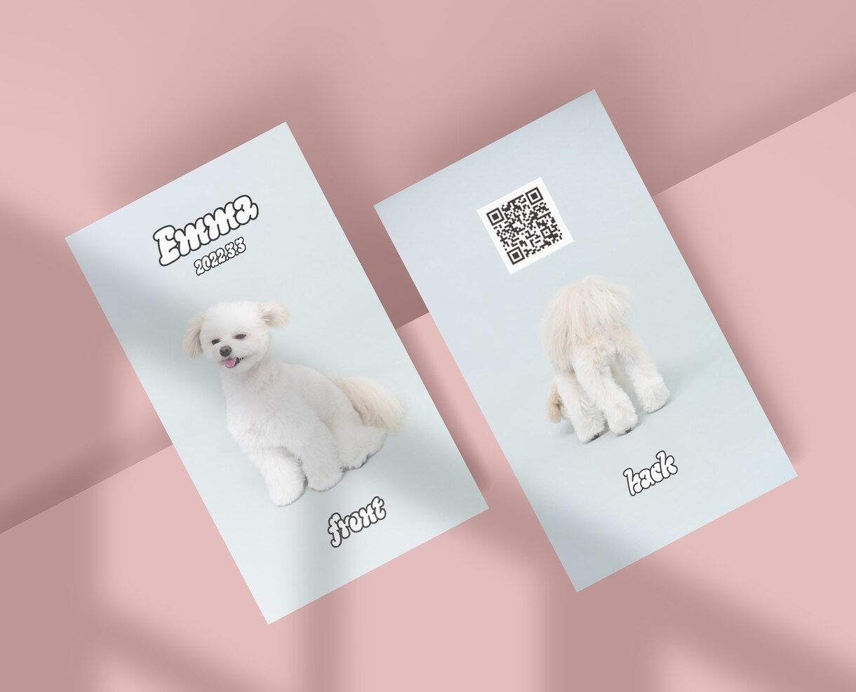 わんちゃん猫ちゃんの名刺つくります わんちゃん猫ちゃん紹介用のカードを作成します イメージ3