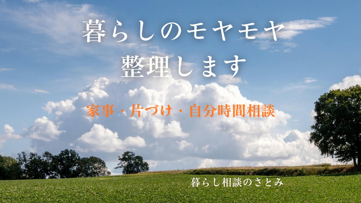 暮らしのモヤモヤ整理します 家事・片づけ・暮らしのモヤモヤを一緒に整えます イメージ1