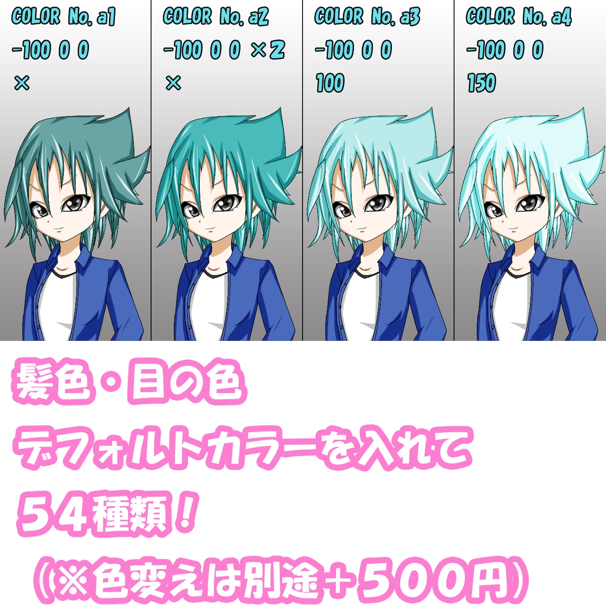 ８４万通り！表情１５種素材から選ぶイラスト売ります LINEスタンプ加工＋５００円から！ イメージ3