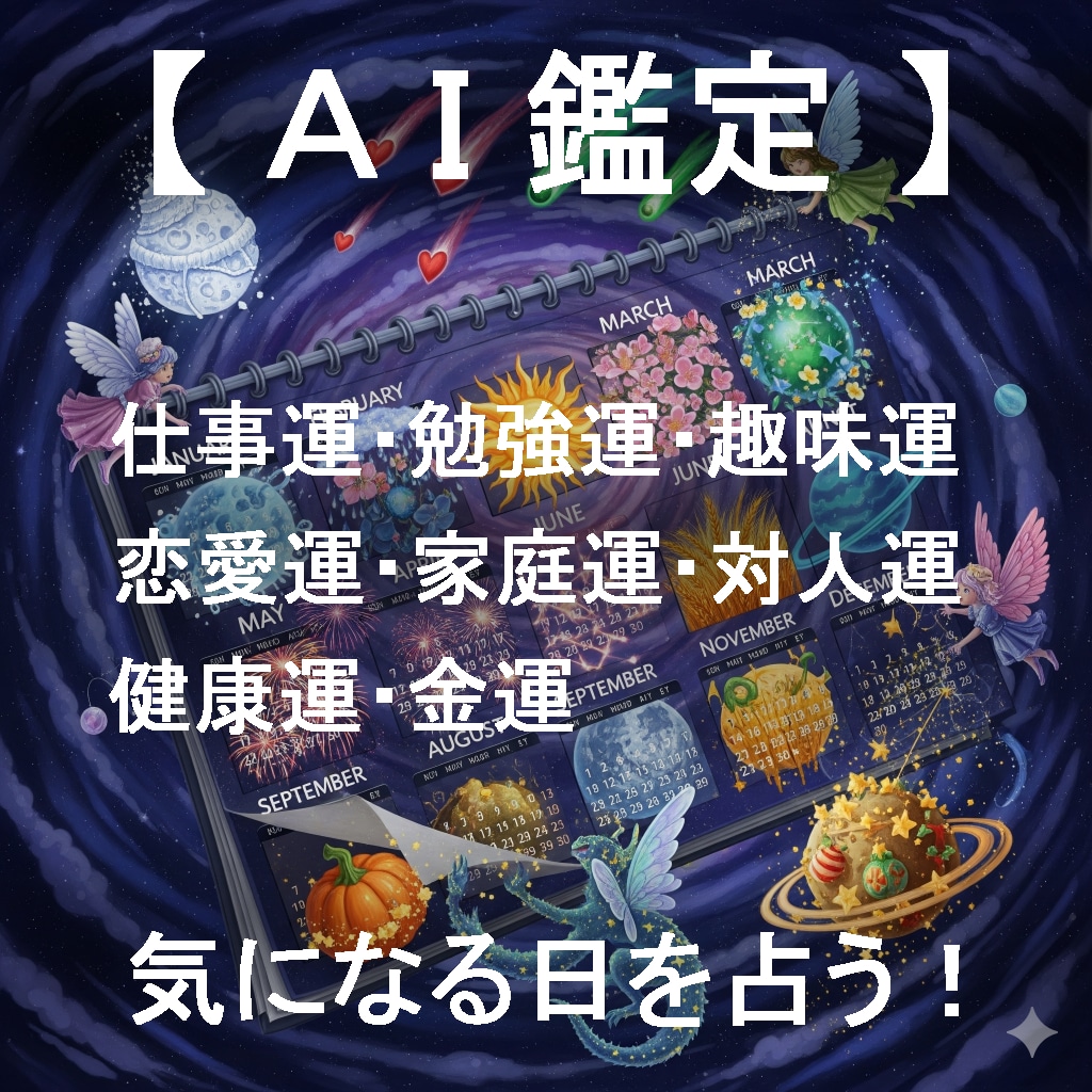 あなたが気になる日のアノ運をピンポイントで占います AIが4大占術を融合する「クアトロ・マトリクス鑑定」 イメージ1