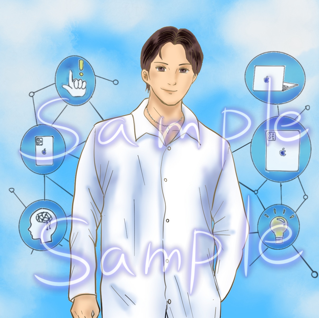 商用利用◎、修正無制限♪各種アイコンなどを描きます お写真からの似顔絵風も◎ヘッダーも一緒なら更にお得なOPも♪ イメージ1