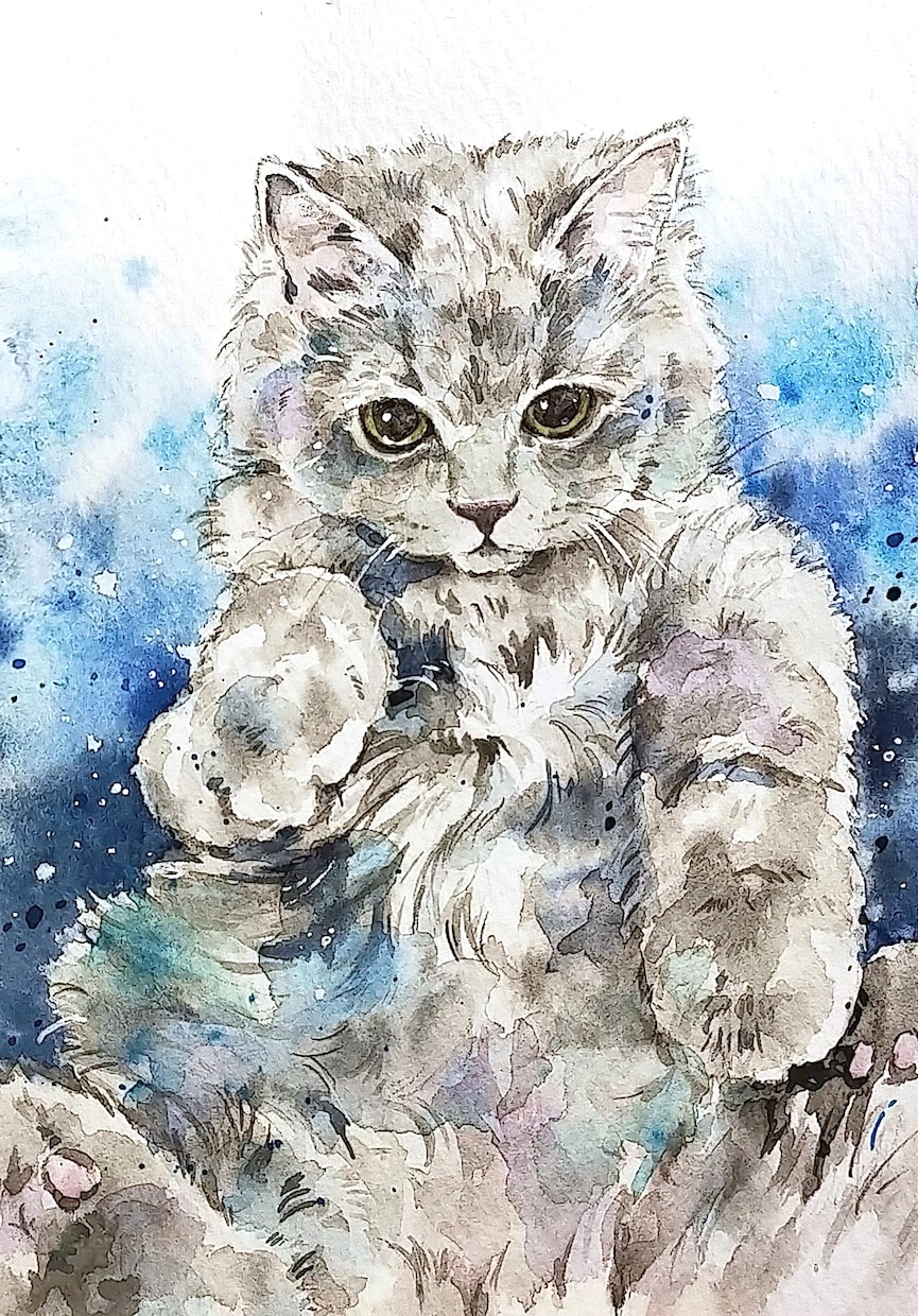 原画◆透明水彩でペット動物のイラストを手描きします 手描きの水彩画のイラスト原画を、ご自宅やプレゼント用に イメージ7